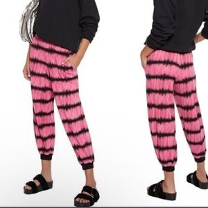 ALICE + OLIVIA Malibu Tye Dye Joggers Vibrant Pink & Black Size X-Small F16